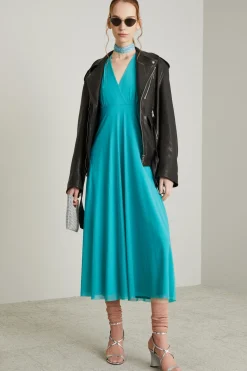 Abito in jersey tulle - Azzurro