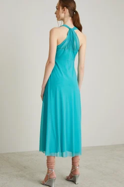 Abito in jersey tulle - Azzurro