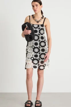 Abito in macramè - Nero Bianco