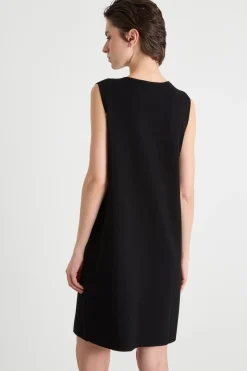 Abito in maglia con tasche - Nero