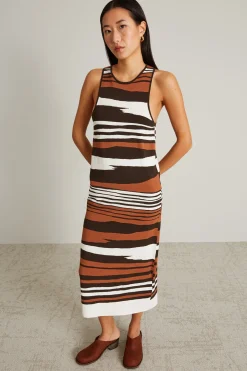 Abito in maglia jacquard - Marrone