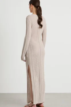 Abito in maglia traforata - Beige