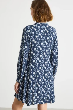 Abito in marocaine stampato - Blu