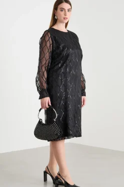 Abito in organza - Nero
