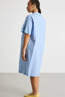 Abito in popeline - Azzurro