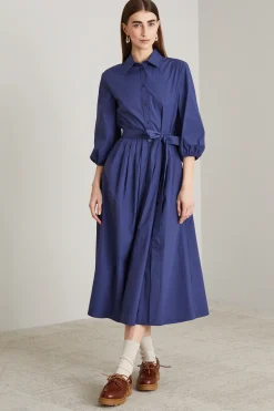 Abito in popeline - Blu