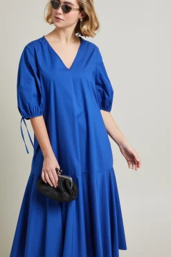 Abito in popeline di cotone - Blu