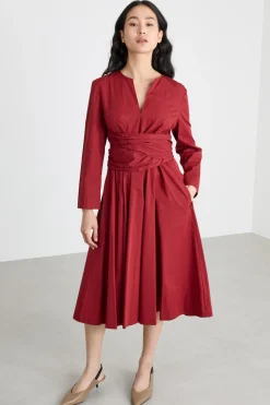 Abito in popeline di cotone - Rosso