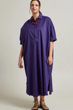 Abito in popeline - Viola