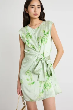 Abito in raso con fiocco - Verde