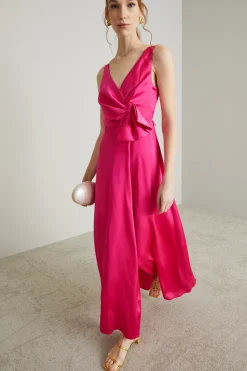 Abito in raso - Fucsia