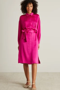 Abito in raso - Fuxia