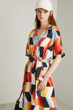 Abito in twill - Arancione Giallo