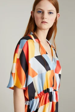 Abito in twill - Arancione Giallo