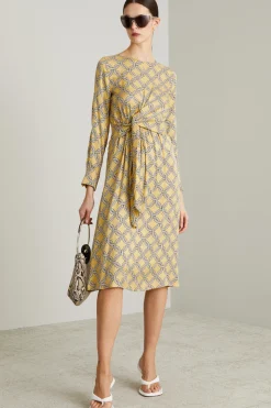 Abito in twill - Giallo Bianco