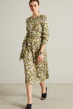 Abito in twill - Verde Bianco Nero