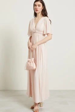 Abito lungo drappeggiato - Rosa Cipria