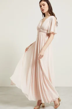 Abito lungo drappeggiato - Rosa Cipria