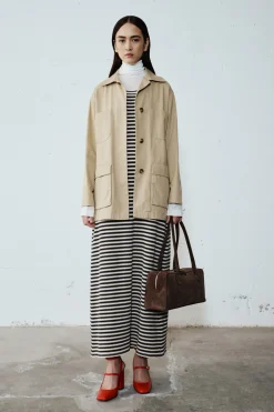 Abito lungo in jersey - Blu Cammello Bianco