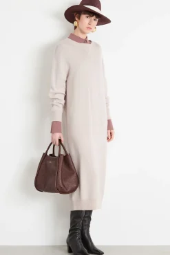 Abito lungo in maglia - Beige