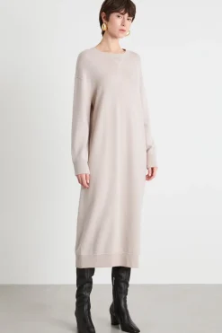 Abito lungo in maglia - Beige