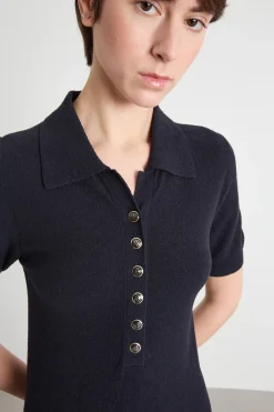 Abito lungo in maglia - Blu