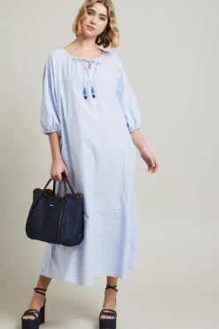 Abito maxi - Azzurro Bianco