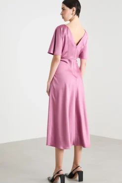 Abito midi fluido - Rosa