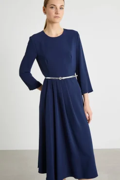 Abito midi in cady - Blu