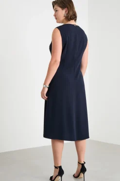 Abito midi in cady - Blu