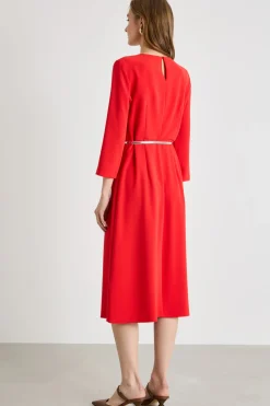 Abito midi in cady - Rosso