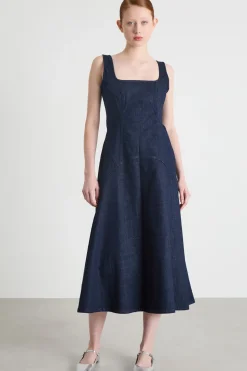 Abito midi in jeans - Blu