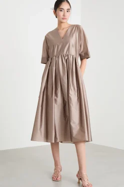 Abito midi in organza - Rosa