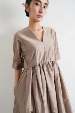 Abito midi in organza - Rosa
