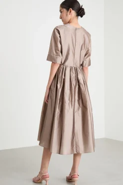Abito midi in organza - Rosa