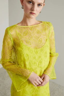 Abito mini in organza - Limone