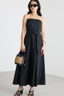 Abito princesse in popeline - Nero