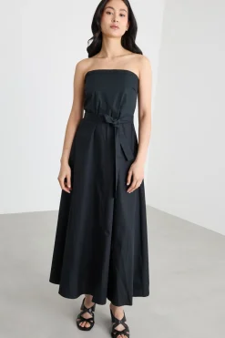 Abito princesse in popeline - Nero
