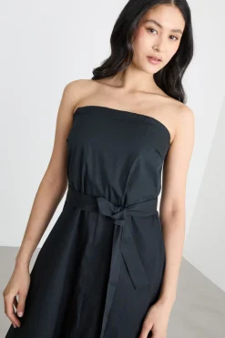 Abito princesse in popeline - Nero