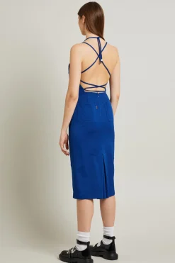 Abito salopette con spalline - Blu