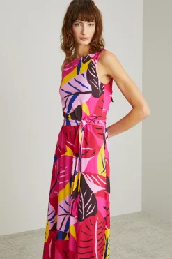 Abito scivolato in jersey - Fuxia