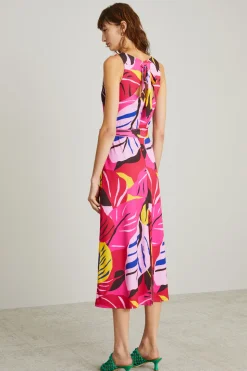 Abito scivolato in jersey - Fuxia