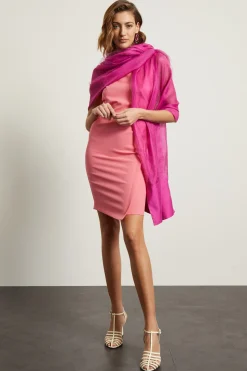 Abito smanicato con drappeggio - Rosa