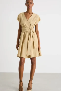 Abito smanicato corto - Beige