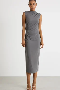 Abito smanicato in jersey - Grigio