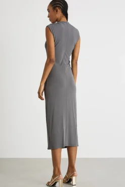 Abito smanicato in jersey - Grigio