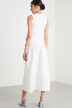 Abito smanicato in maglia - Bianco