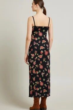 Abito sottoveste stampato - Nero Rosso