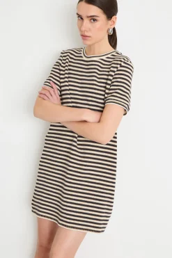 Abito T-shirt in jersey - Blu Bianco Beige
