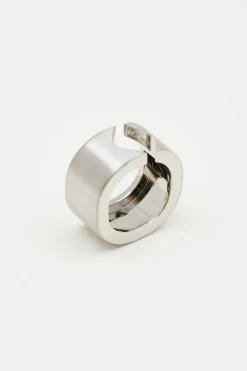 Anello alto a fascia in metallo - Argento